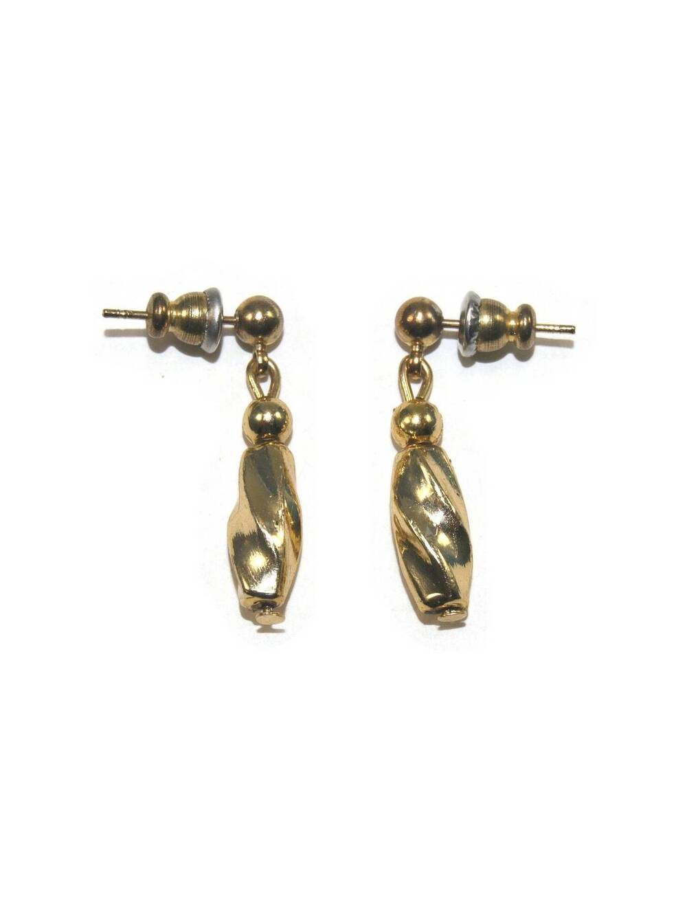 Vintage Gold Tone Dangle Earrings with Post Backs for Pierced Ears.